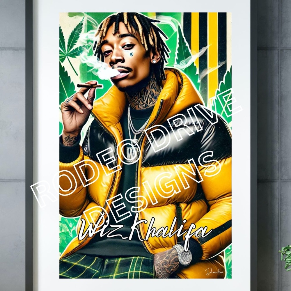 Wiz Khalifa Poster Print 11x17 Hip Hop Legend Wiz Khalifa Wall Artwork